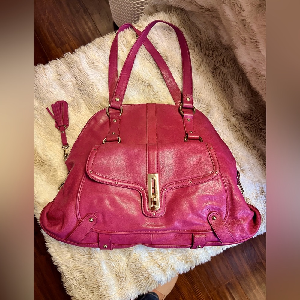 Hayden Harnett Raspberry Dome Satchel